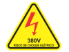 380V Risco de Choque Eletrico - 120X120X120MM
