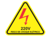 220V Risco de Choque Eletrico - 120X120X120MM